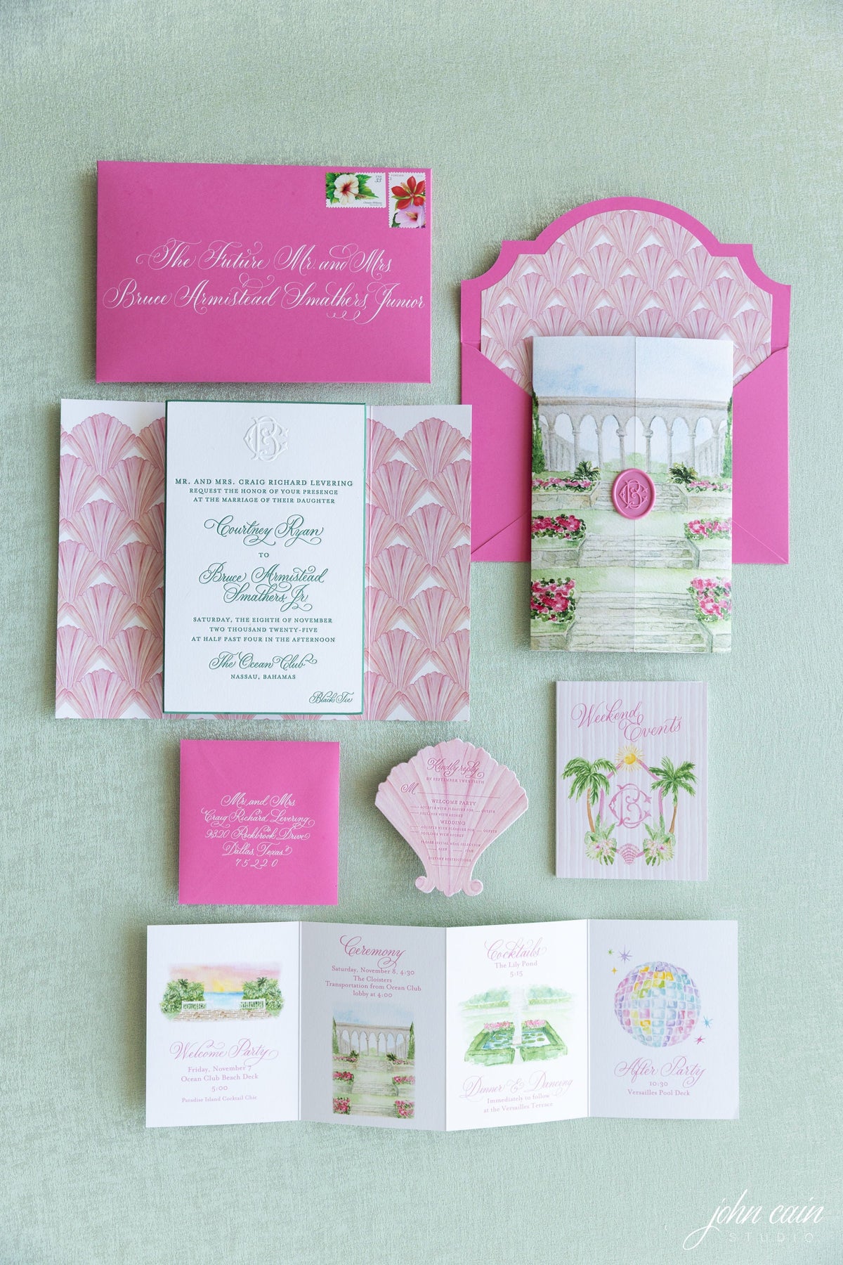 Courtney and Bruce wedding invitation suite by Magnolia Boone Paperie