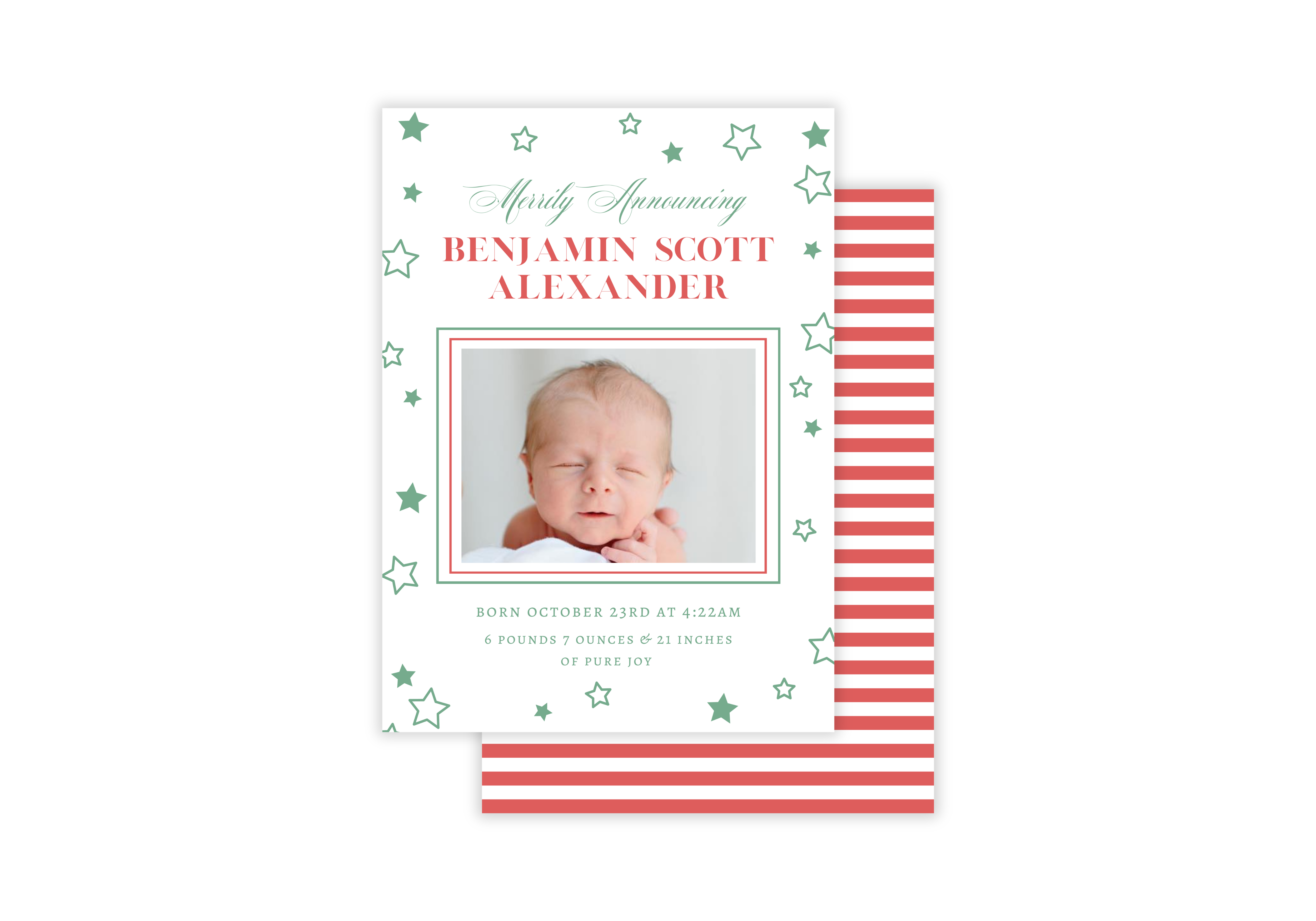 Holiday Birth Announcement Card
