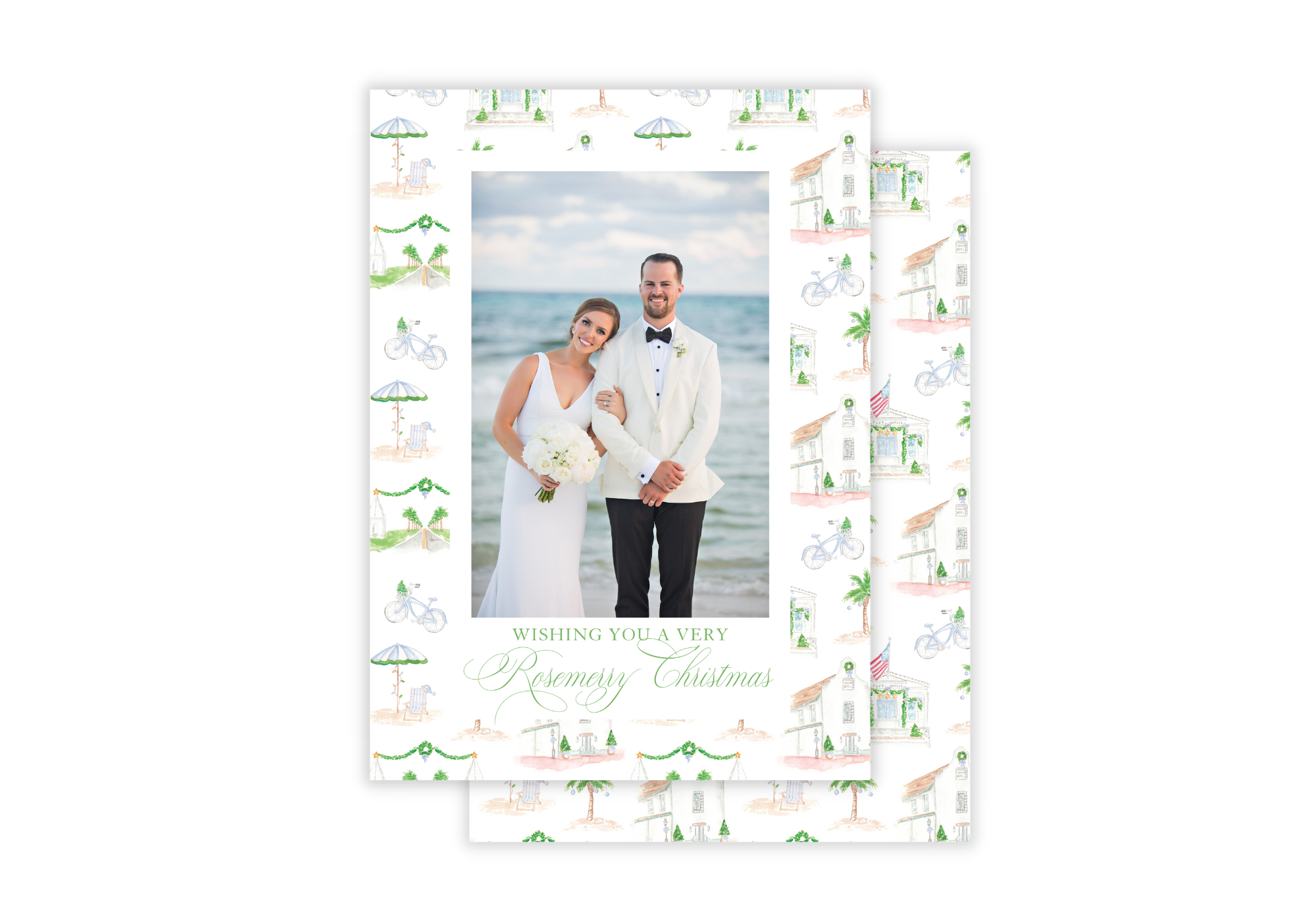 Holiday on 30A Toile Holiday Card