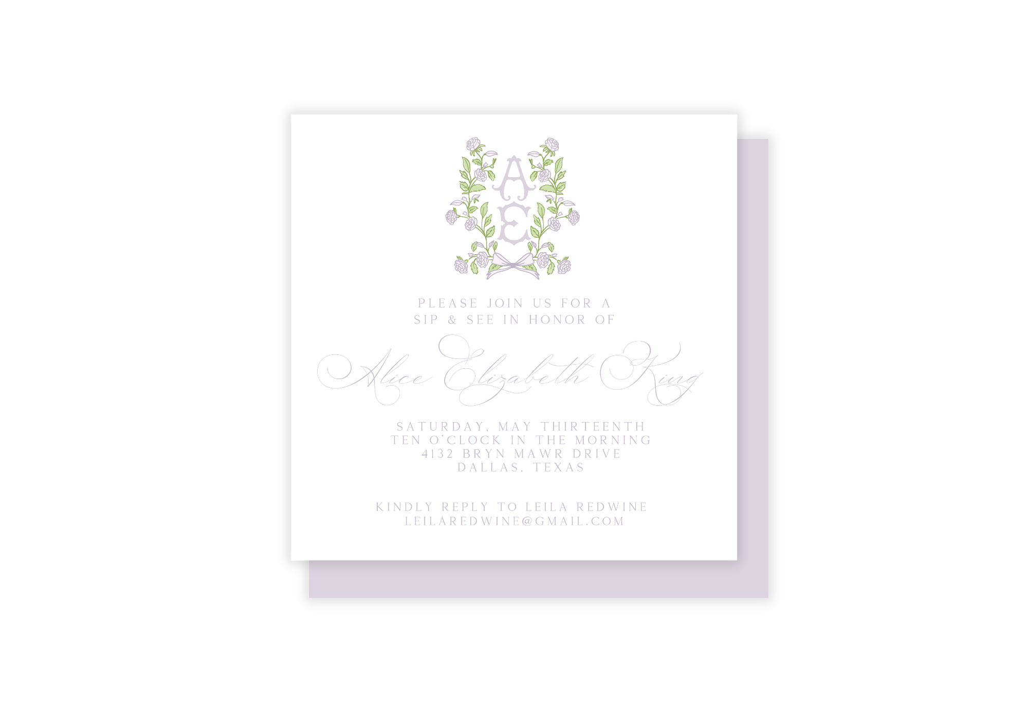 Floral Crest Baby Shower Invitations