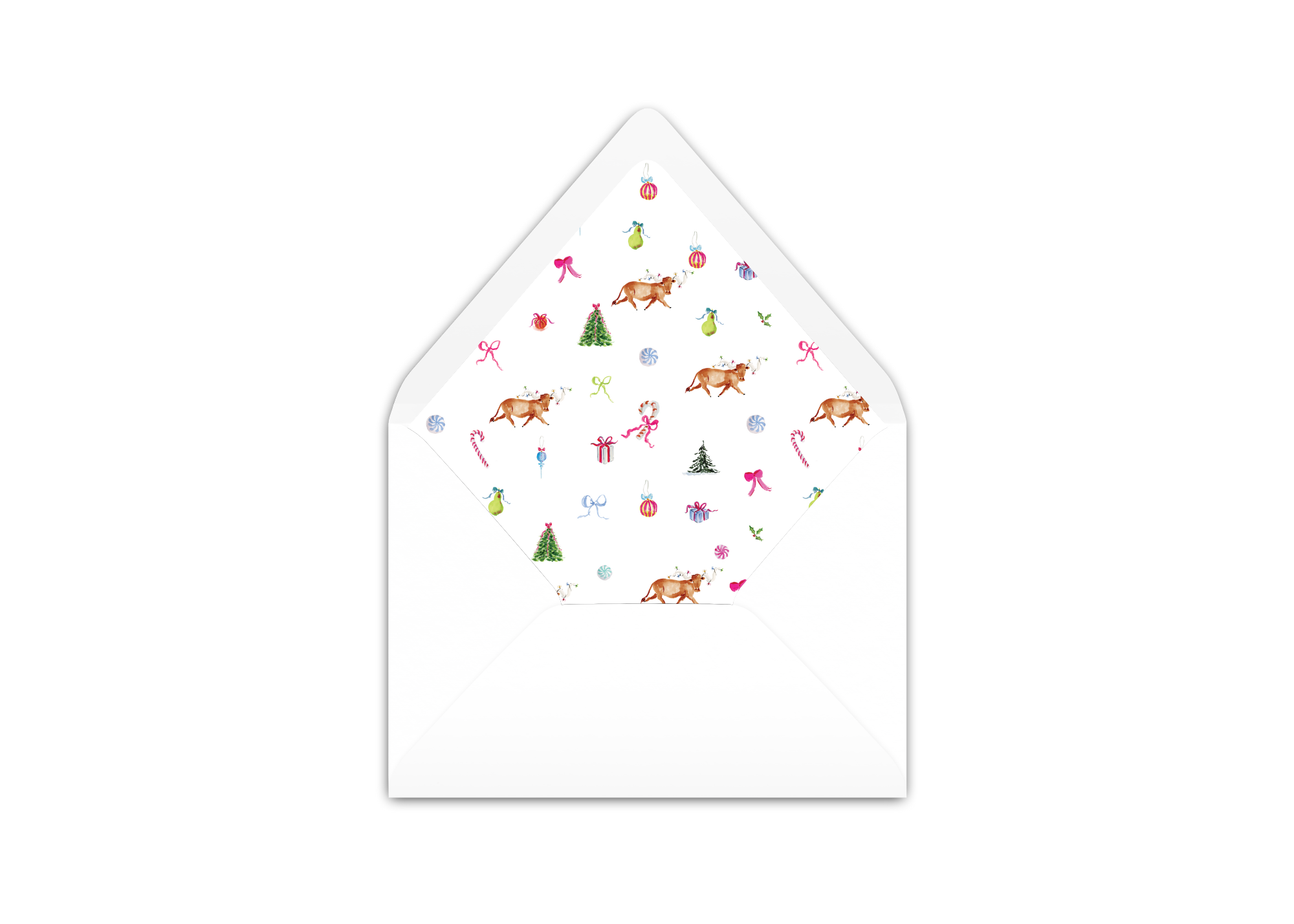 Longhorn Christmas Envelope Liners