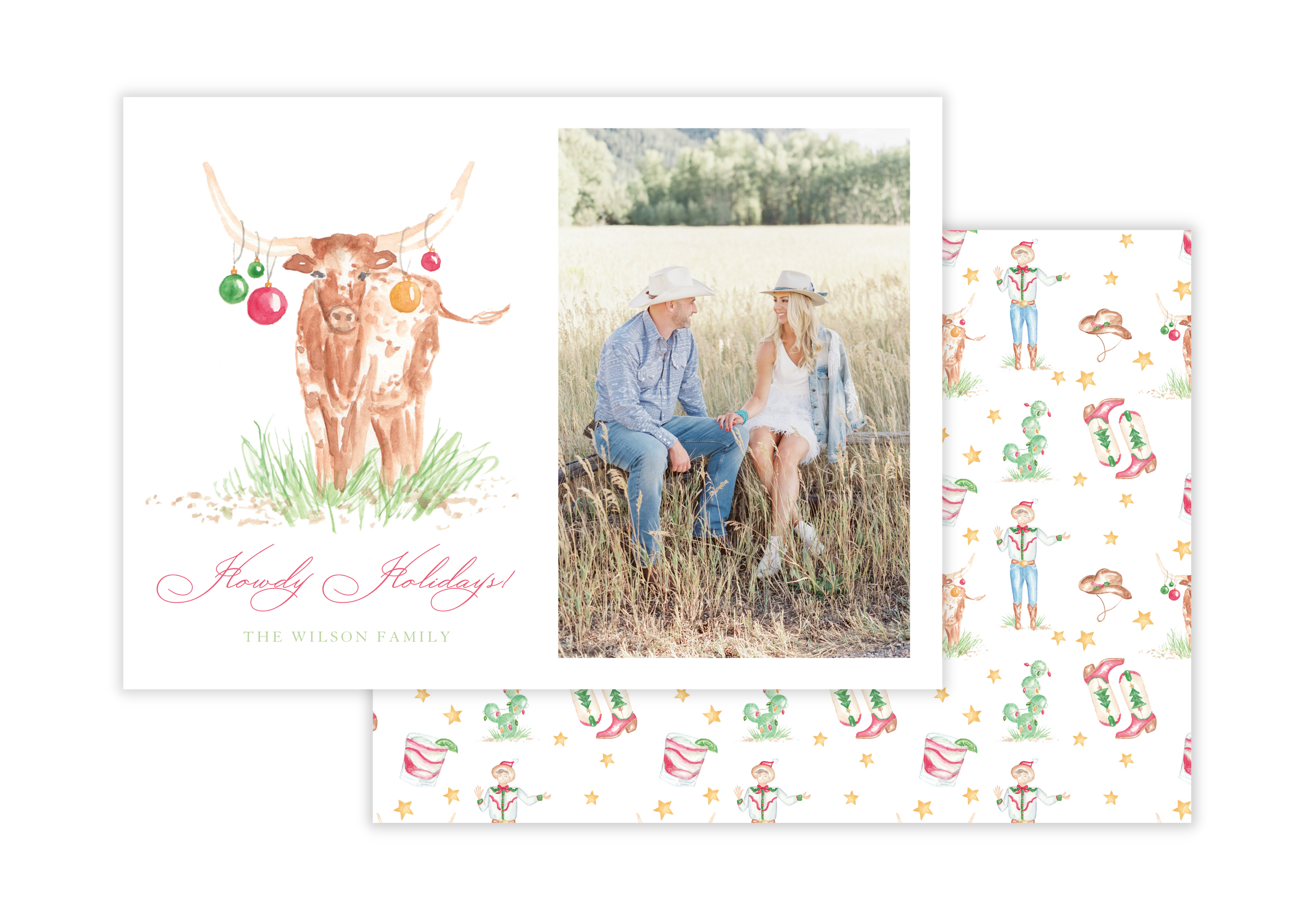 Longhorn Howdy Holiday Card