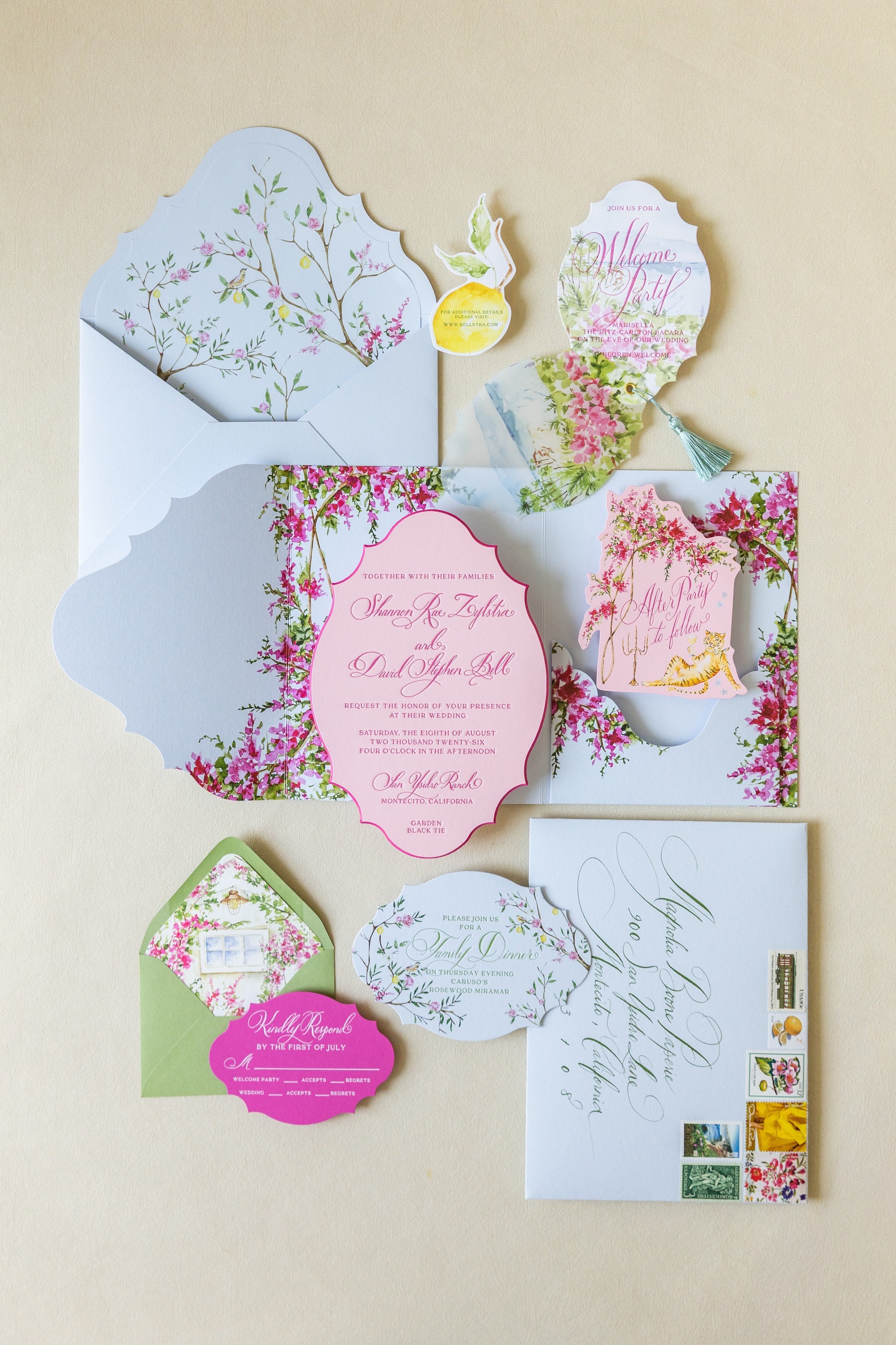 Shannon and David wedding invitation suite by Magnolia Boone Paperie