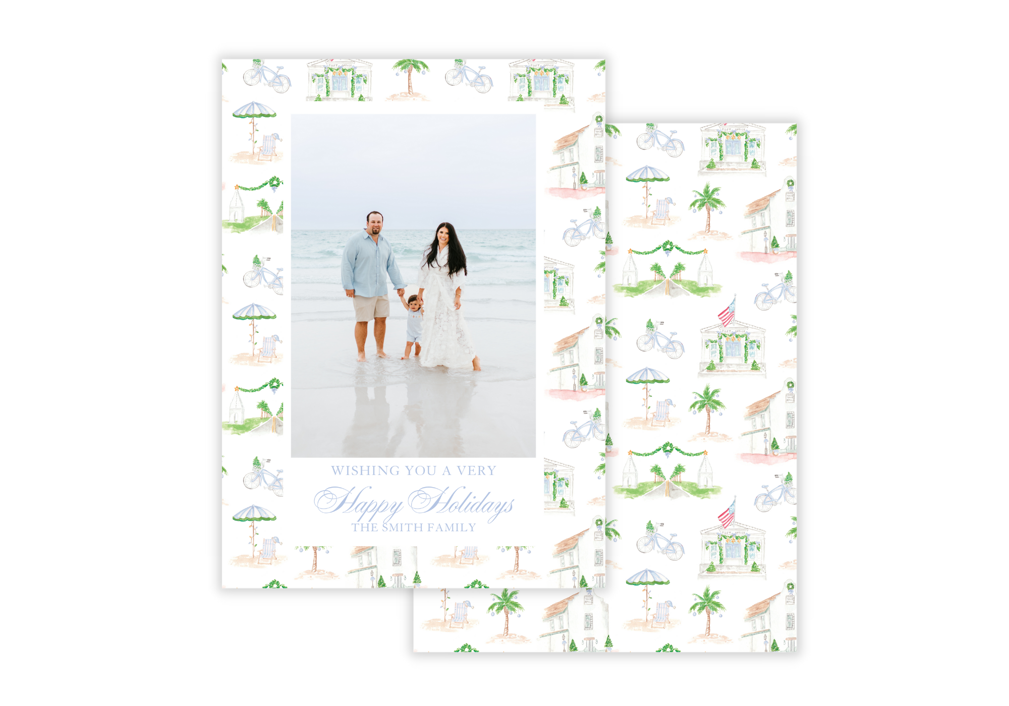 Holiday on 30A Toile Holiday Card