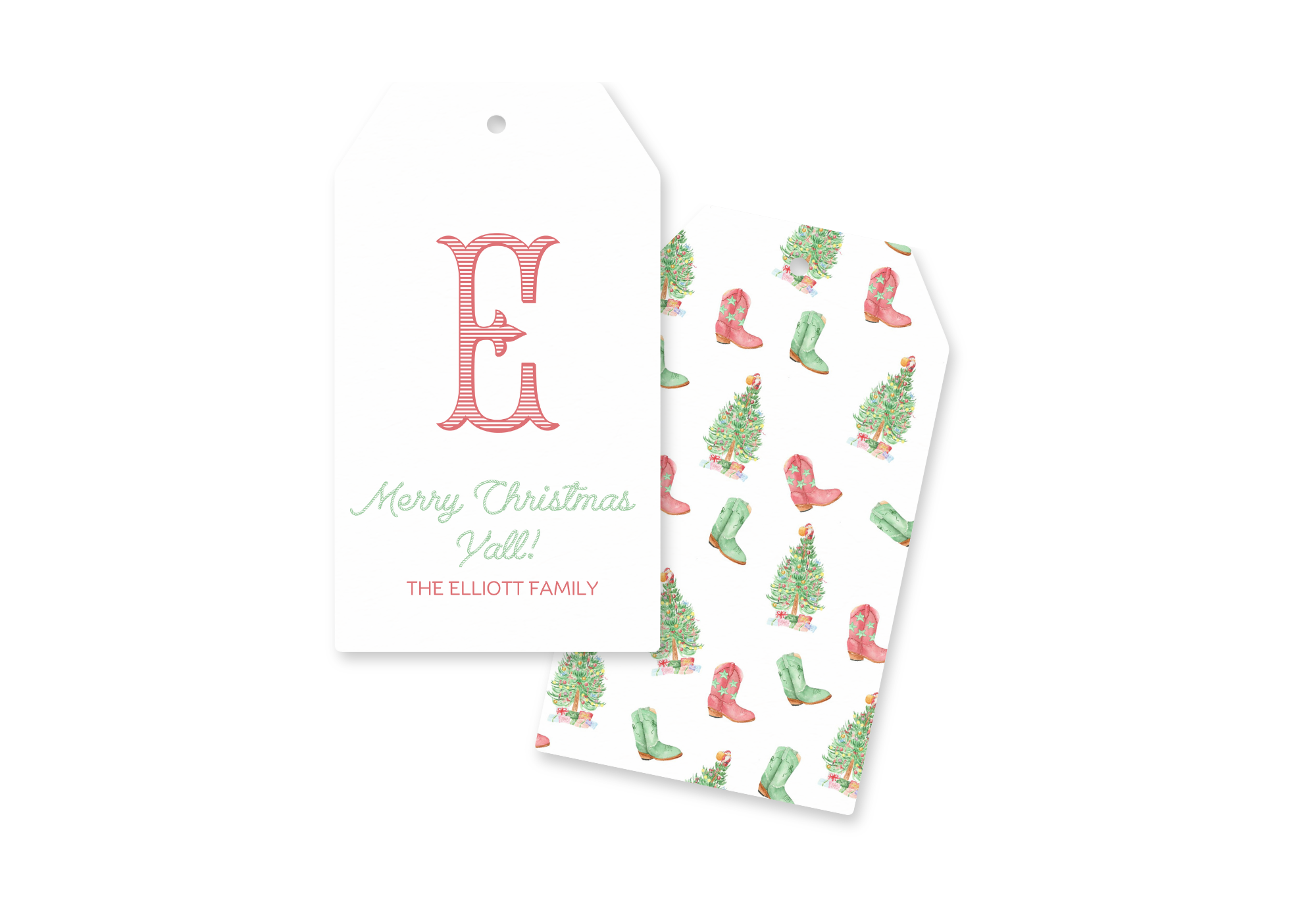 Monogram Christmas Gift Tag