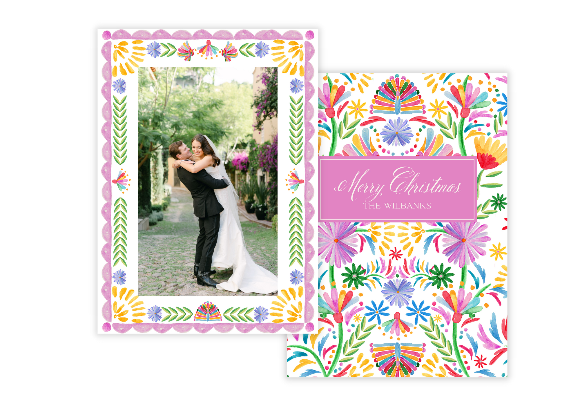 Watercolor Otomi Christmas Card