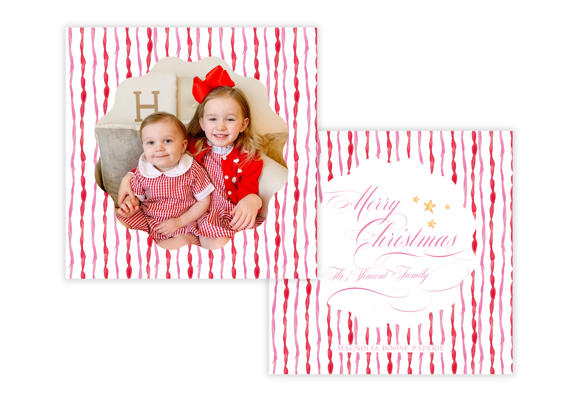 Pink and Red Christmas Card