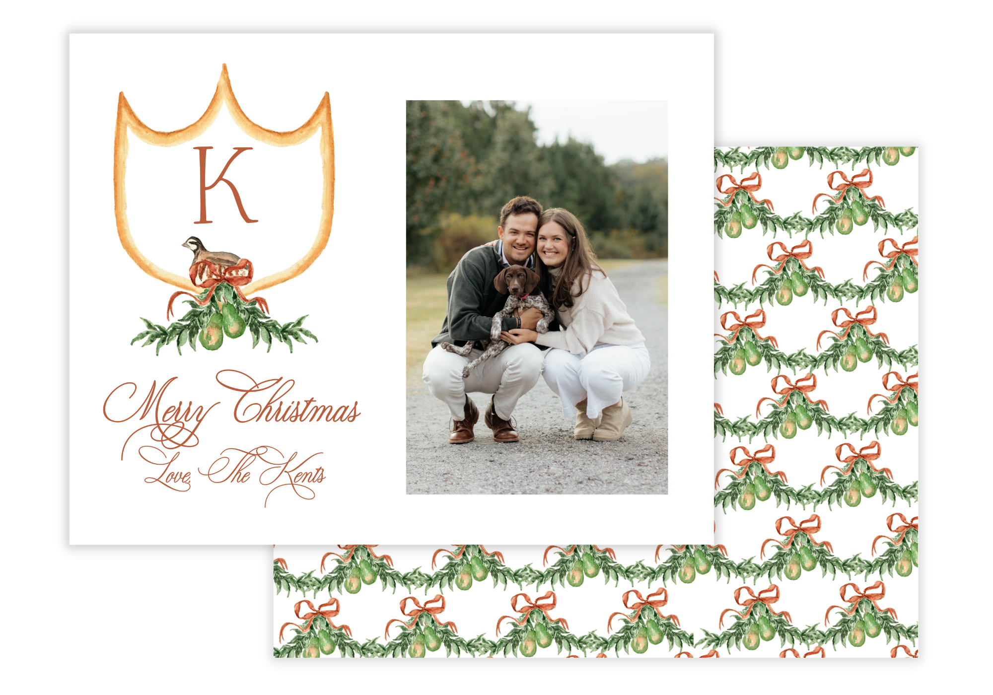 Partridge in a Pear Tree Hunting Christmas Card