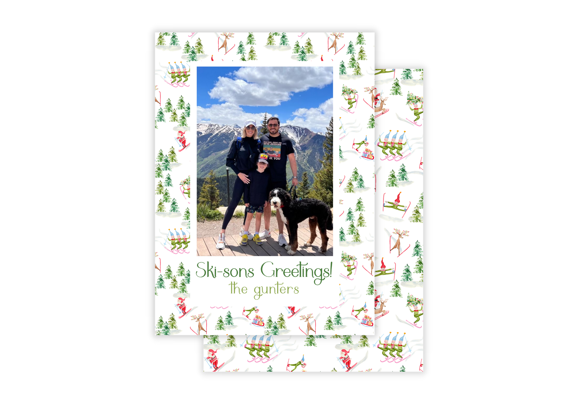 Skiing Christmas Card