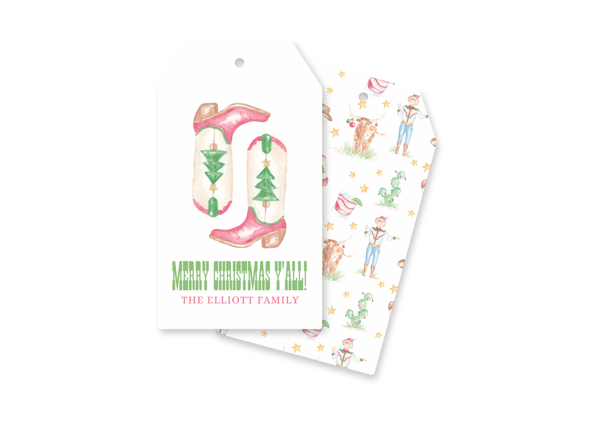Howdy Holidays Boots Christmas Gift Tag