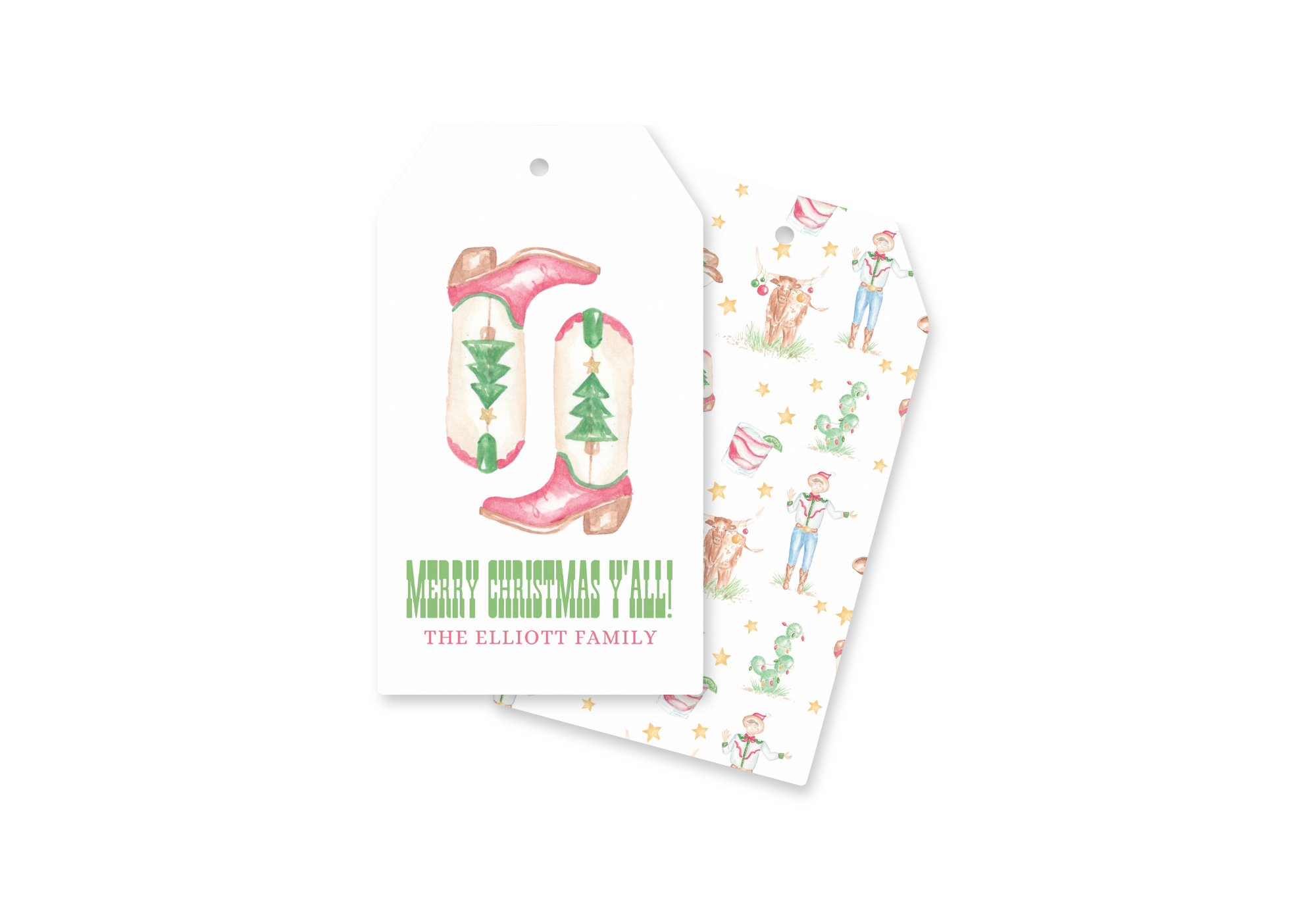 Cowboy Boots Christmas Gift Tag