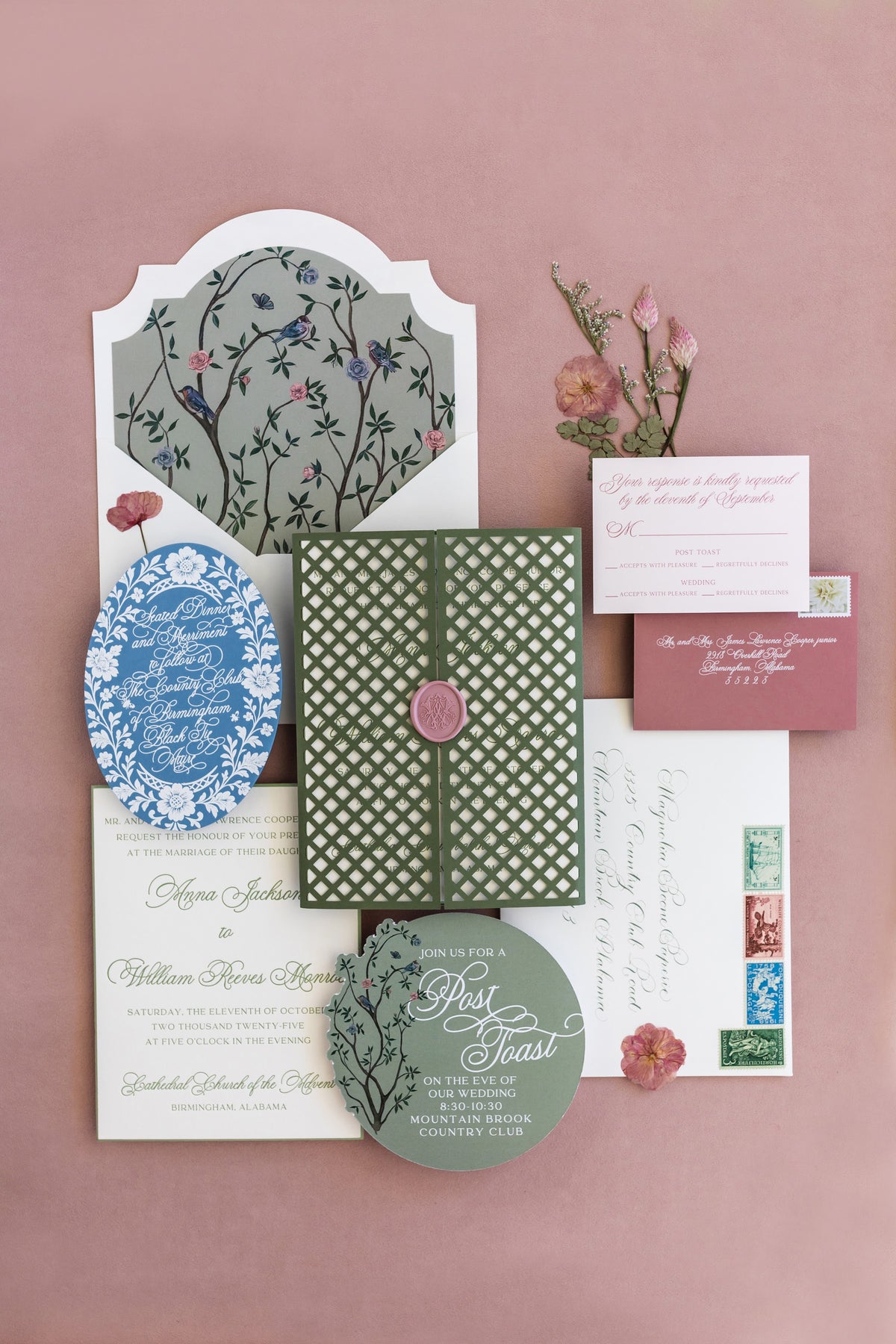 Anna and William wedding invitation suite